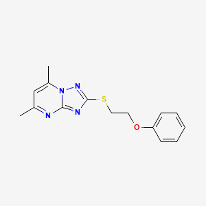 molecular formula C15H16N4OS B2612169 5,7-二甲基-2-[(2-苯氧基乙基)硫代][1,2,4]三唑并[1,5-a]嘧啶 CAS No. 866142-71-4