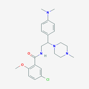 molecular formula C23H31ClN4O2 B2612171 5-chloro-N-(2-(4-(dimethylamino)phenyl)-2-(4-methylpiperazin-1-yl)ethyl)-2-methoxybenzamide CAS No. 1005305-30-5