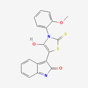 (Z)-3-(2-methoxyphenyl)-5-(2-oxoindolin-3-ylidene)-2-thioxothiazolidin-4-one