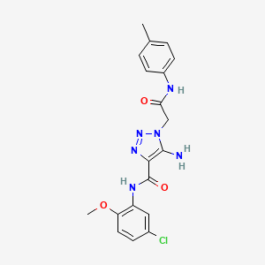 molecular formula C19H19ClN6O3 B2612176 5-amino-N-(5-chloro-2-methoxyphenyl)-1-{2-[(4-methylphenyl)amino]-2-oxoethyl}-1H-1,2,3-triazole-4-carboxamide CAS No. 894576-46-6