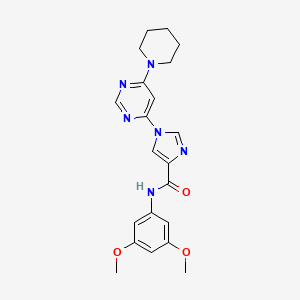 molecular formula C21H24N6O3 B2612178 N~4~-(3,5-dimethoxyphenyl)-1-(6-piperidino-4-pyrimidinyl)-1H-imidazole-4-carboxamide CAS No. 1251628-02-0