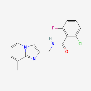 molecular formula C16H13ClFN3O B2612187 2-chloro-6-fluoro-N-((8-methylimidazo[1,2-a]pyridin-2-yl)methyl)benzamide CAS No. 868971-04-4