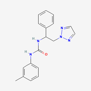 molecular formula C18H19N5O B2612197 1-(1-phenyl-2-(2H-1,2,3-triazol-2-yl)ethyl)-3-(m-tolyl)urea CAS No. 2320856-99-1