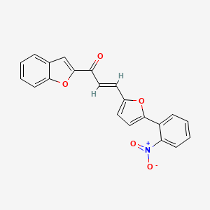 molecular formula C21H13NO5 B2612201 (E)-1-(苯并呋喃-2-基)-3-(5-(2-硝基苯基)呋喃-2-基)丙-2-烯-1-酮 CAS No. 300559-85-7