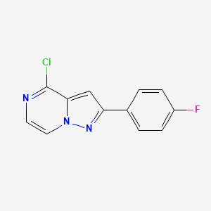 molecular formula C12H7ClFN3 B2612209 4-氯-2-(4-氟苯基)吡唑并[1,5-a]哒嗪 CAS No. 1031936-97-6