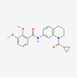 molecular formula C22H24N2O4 B2612215 N-[1-(环丙烷甲酰基)-3,4-二氢-2H-喹啉-7-基]-2,3-二甲氧基苯甲酰胺 CAS No. 898465-23-1