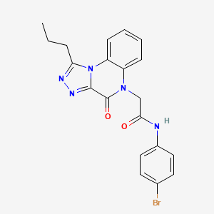 molecular formula C20H18BrN5O2 B2612219 N-(4-溴苯基)-2-(4-氧代-1-丙基[1,2,4]三唑并[4,3-a]喹喔啉-5(4H)-基)乙酰胺 CAS No. 1260907-87-6