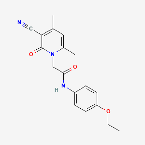 molecular formula C18H19N3O3 B2612224 2-(3-cyano-4,6-dimethyl-2-oxopyridin-1(2H)-yl)-N-(4-ethoxyphenyl)acetamide CAS No. 878677-30-6