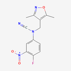 molecular formula C13H11FN4O3 B2612227 (3,5-Dimethyl-1,2-oxazol-4-yl)methyl-(4-fluoro-3-nitrophenyl)cyanamide CAS No. 1436030-00-0