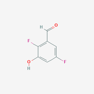 molecular formula C7H4F2O2 B2612233 2,5-Difluoro-3-hydroxybenzaldehyde CAS No. 1804414-29-6