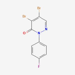 molecular formula C10H5Br2FN2O B2612253 4,5-二溴-2-(4-氟苯基)-3(2H)-嘧啶酮 CAS No. 221031-01-2