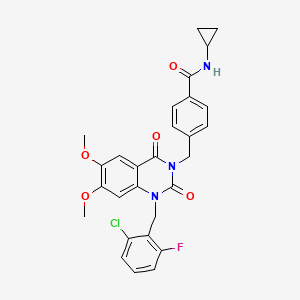 4-((1-(2-chloro-6-fluorobenzyl)-6,7-dimethoxy-2,4-dioxo-1,2-dihydroquinazolin-3(4H)-yl)methyl)-N-cyclopropylbenzamide