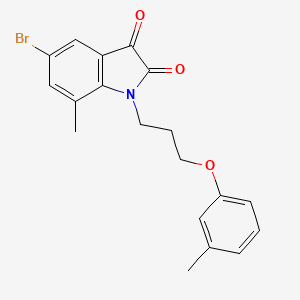 molecular formula C19H18BrNO3 B2612266 5-Bromo-7-methyl-1-(3-(m-tolyloxy)propyl)indoline-2,3-dione CAS No. 853751-76-5