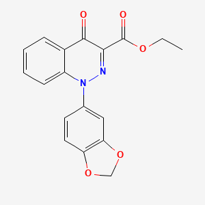 molecular formula C18H14N2O5 B2612267 Ethyl 1-(1,3-benzodioxol-5-yl)-4-oxo-1,4-dihydrocinnoline-3-carboxylate CAS No. 1794953-66-4