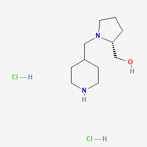 molecular formula C11H24Cl2N2O B2612272 [(2R)-1-(哌啶-4-甲基)吡咯烷-2-基]甲醇；二盐酸盐 CAS No. 2580104-41-0