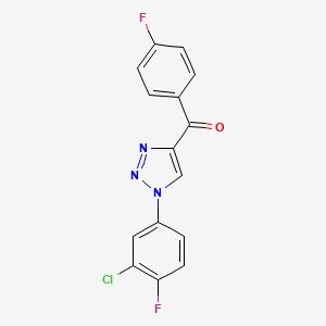 molecular formula C15H8ClF2N3O B2612273 [1-(3-chloro-4-fluorophenyl)-1H-1,2,3-triazol-4-yl](4-fluorophenyl)methanone CAS No. 444151-90-0