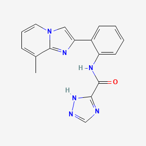 molecular formula C17H14N6O B2612281 N-(2-(8-methylimidazo[1,2-a]pyridin-2-yl)phenyl)-1H-1,2,4-triazole-5-carboxamide CAS No. 2034244-24-9