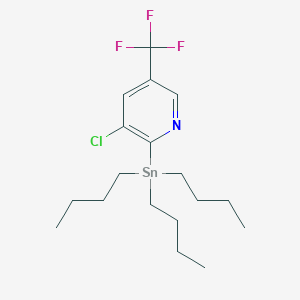 molecular formula C18H29ClF3NSn B2612285 C(CCC)[Sn](C1=NC=C(C=C1Cl)C(F)(F)F)(CCCC)CCCC CAS No. 1657031-62-3