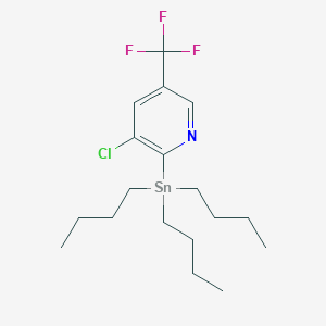 C(CCC)[Sn](C1=NC=C(C=C1Cl)C(F)(F)F)(CCCC)CCCC