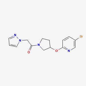 1-(3-((5-bromopyridin-2-yl)oxy)pyrrolidin-1-yl)-2-(1H-pyrazol-1-yl)ethanone