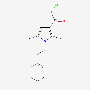 molecular formula C16H22ClNO B2612297 2-氯-1-{1-[2-(环己-1-烯-1-基)乙基]-2,5-二甲基-1H-吡咯-3-基}乙酮 CAS No. 851288-88-5