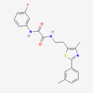 molecular formula C21H20FN3O2S B2612302 N1-(3-fluorophenyl)-N2-(2-(4-methyl-2-(m-tolyl)thiazol-5-yl)ethyl)oxalamide CAS No. 894017-92-6