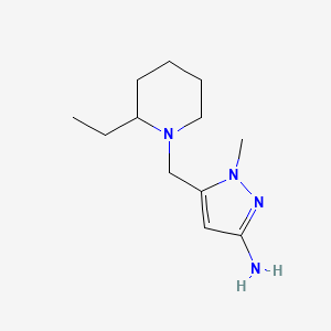 molecular formula C12H22N4 B2612304 5-[(2-ethylpiperidin-1-yl)methyl]-1-methyl-1H-pyrazol-3-amine CAS No. 1856091-94-5