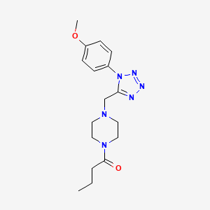 molecular formula C17H24N6O2 B2612310 1-(4-((1-(4-methoxyphenyl)-1H-tetrazol-5-yl)methyl)piperazin-1-yl)butan-1-one CAS No. 1049453-98-6
