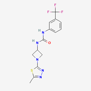 molecular formula C14H14F3N5OS B2612313 1-[1-(5-Methyl-1,3,4-thiadiazol-2-yl)azetidin-3-yl]-3-[3-(trifluoromethyl)phenyl]urea CAS No. 2415632-09-4