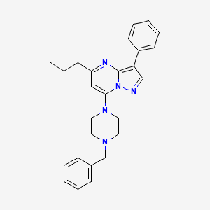 molecular formula C26H29N5 B2612314 7-(4-Benzylpiperazin-1-yl)-3-phenyl-5-propylpyrazolo[1,5-a]pyrimidine CAS No. 900286-46-6