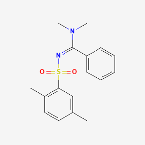 molecular formula C17H20N2O2S B2612316 (E)-N'-((2,5-二甲苯基)磺酰基)-N,N-二甲基苯并咪酰胺 CAS No. 17260-30-9
