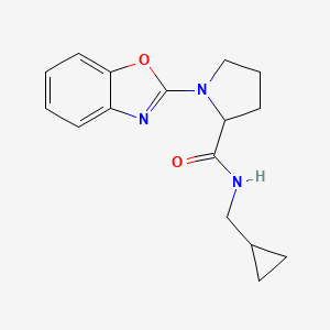 molecular formula C16H19N3O2 B2612317 1-(1,3-benzoxazol-2-yl)-N-(cyclopropylmethyl)pyrrolidine-2-carboxamide CAS No. 2097865-66-0