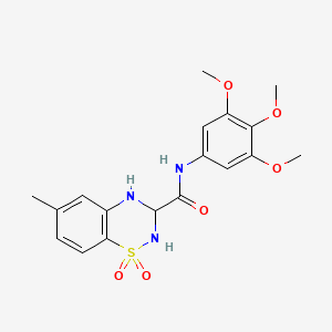 molecular formula C18H21N3O6S B2612320 6-methyl-N-(3,4,5-trimethoxyphenyl)-3,4-dihydro-2H-1,2,4-benzothiadiazine-3-carboxamide 1,1-dioxide CAS No. 941939-70-4