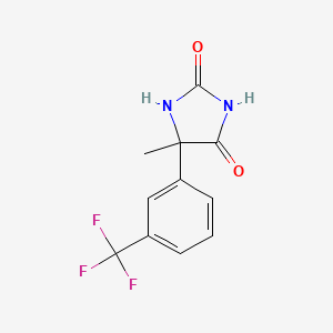 molecular formula C11H9F3N2O2 B2612321 5-Methyl-5-[3-(trifluoromethyl)phenyl]imidazolidine-2,4-dione CAS No. 1052552-58-5