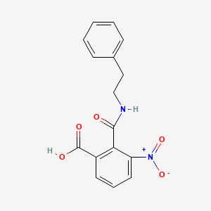 molecular formula C16H14N2O5 B2612324 3-nitro-2-(phenethylcarbamoyl)benzoic Acid CAS No. 325802-85-5