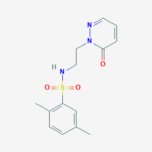 molecular formula C14H17N3O3S B2612325 2,5-dimethyl-N-(2-(6-oxopyridazin-1(6H)-yl)ethyl)benzenesulfonamide CAS No. 1049531-35-2