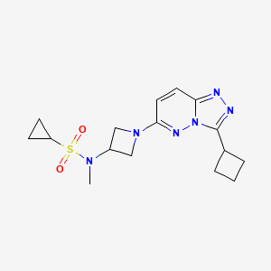 molecular formula C16H22N6O2S B2612331 N-(1-(3-cyclobutyl-[1,2,4]triazolo[4,3-b]pyridazin-6-yl)azetidin-3-yl)-N-methylcyclopropanesulfonamide CAS No. 2309733-32-0