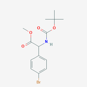 molecular formula C14H18BrNO4 B2612333 Methyl 2-(4-bromophenyl)-2-((tert-butoxycarbonyl)amino)acetate CAS No. 709665-73-6