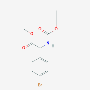 molecular formula C14H18BrNO4 B2612333 2-(4-溴苯基)-2-((叔丁氧羰基)氨基)乙酸甲酯 CAS No. 709665-73-6