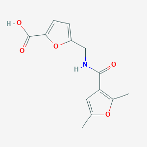 molecular formula C13H13NO5 B2612341 5-{[(2,5-Dimethyl-furan-3-carbonyl)-amino]-methyl}-furan-2-carboxylic acid CAS No. 385378-11-0