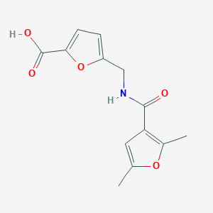 molecular formula C13H13NO5 B2612341 5-{[(2,5-Dimethyl-furan-3-carbonyl)-amino]-methyl}-furan-2-carboxylic acid 