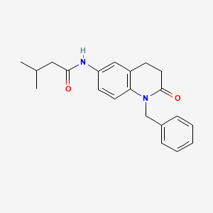 molecular formula C21H24N2O2 B2612342 N-(1-benzyl-2-oxo-1,2,3,4-tetrahydroquinolin-6-yl)-3-methylbutanamide CAS No. 951572-46-6