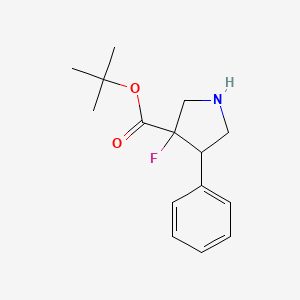 molecular formula C15H20FNO2 B2612356 Tert-butyl 3-fluoro-4-phenylpyrrolidine-3-carboxylate CAS No. 2248270-37-1