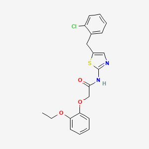 molecular formula C20H19ClN2O3S B2612365 N-[5-(2-chlorobenzyl)-1,3-thiazol-2-yl]-2-(2-ethoxyphenoxy)acetamide CAS No. 878669-22-8