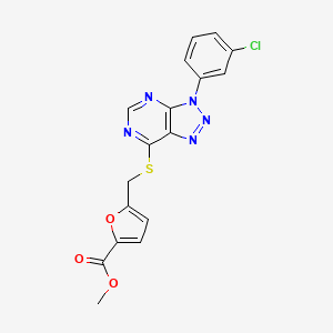 molecular formula C17H12ClN5O3S B2612369 5-[[3-(3-氯苯基)三唑并[4,5-d]嘧啶-7-基]硫烷基]呋喃-2-羧酸甲酯 CAS No. 941911-81-5