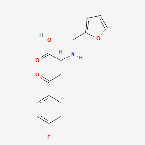 molecular formula C15H14FNO4 B2612381 4-(4-Fluorophenyl)-2-((2-furylmethyl)amino)-4-oxobutanoic acid CAS No. 1030900-19-6