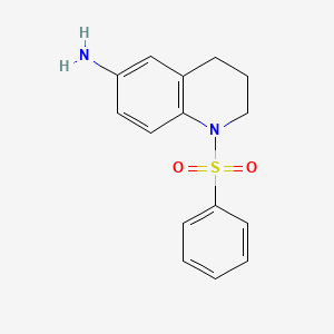 molecular formula C15H16N2O2S B2612383 1-(Phenylsulfonyl)-1,2,3,4-tetrahydroquinolin-6-amine CAS No. 927996-31-4
