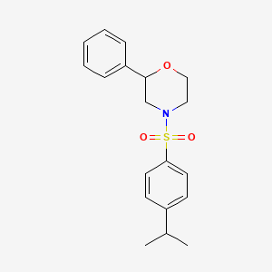 molecular formula C19H23NO3S B2612388 4-((4-Isopropylphenyl)sulfonyl)-2-phenylmorpholine CAS No. 946234-54-4