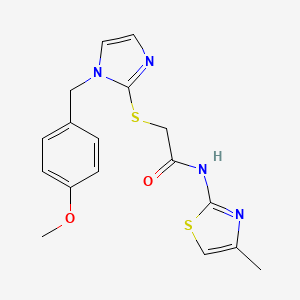 2-((1-(4-methoxybenzyl)-1H-imidazol-2-yl)thio)-N-(4-methylthiazol-2-yl)acetamide