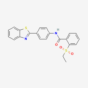 molecular formula C22H18N2O3S2 B2612404 N-(4-(benzo[d]thiazol-2-yl)phenyl)-2-(ethylsulfonyl)benzamide CAS No. 904828-02-0